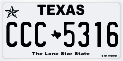 TX license plate CCC5316
