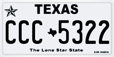 TX license plate CCC5322