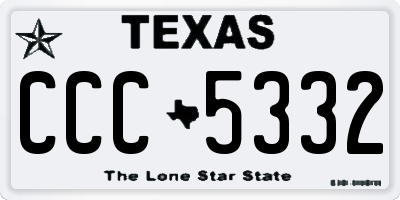 TX license plate CCC5332