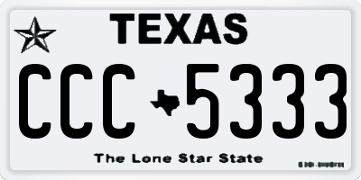 TX license plate CCC5333