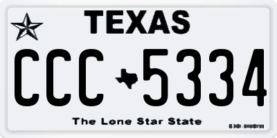 TX license plate CCC5334