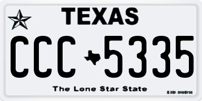 TX license plate CCC5335