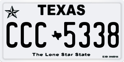 TX license plate CCC5338