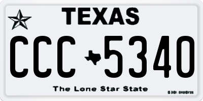 TX license plate CCC5340