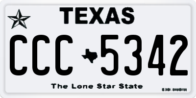 TX license plate CCC5342