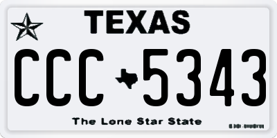 TX license plate CCC5343