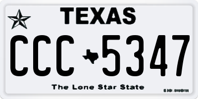 TX license plate CCC5347