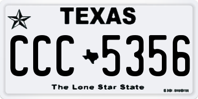 TX license plate CCC5356