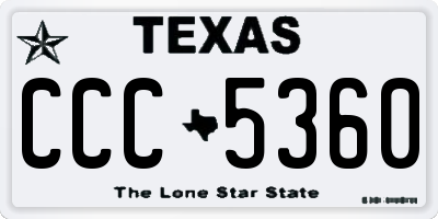 TX license plate CCC5360