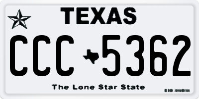 TX license plate CCC5362