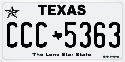 TX license plate CCC5363