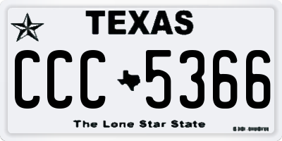 TX license plate CCC5366
