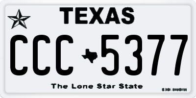 TX license plate CCC5377