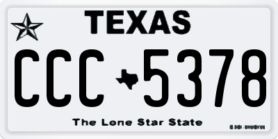 TX license plate CCC5378