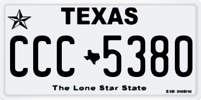 TX license plate CCC5380