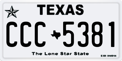 TX license plate CCC5381