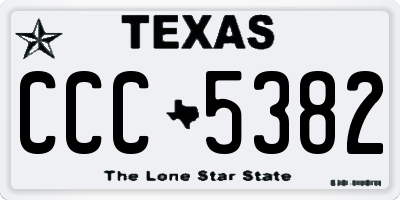 TX license plate CCC5382
