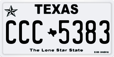 TX license plate CCC5383
