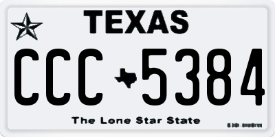 TX license plate CCC5384