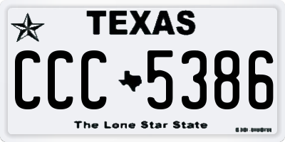TX license plate CCC5386