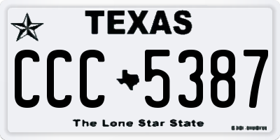 TX license plate CCC5387