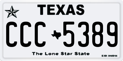 TX license plate CCC5389
