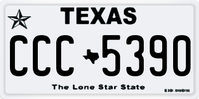 TX license plate CCC5390