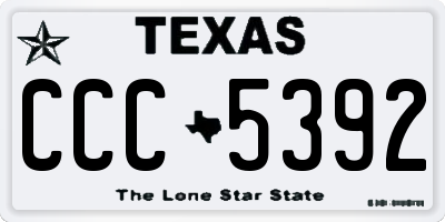 TX license plate CCC5392