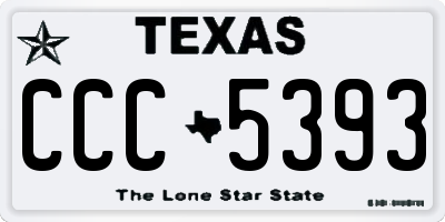 TX license plate CCC5393