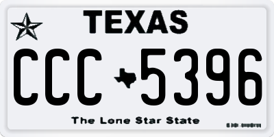 TX license plate CCC5396