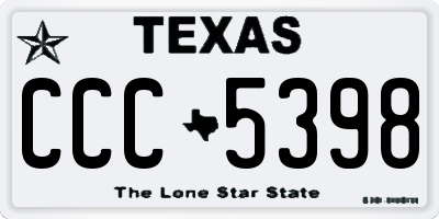 TX license plate CCC5398