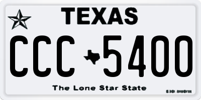 TX license plate CCC5400