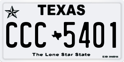 TX license plate CCC5401