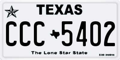 TX license plate CCC5402