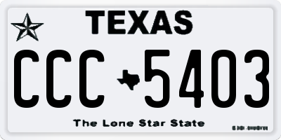 TX license plate CCC5403