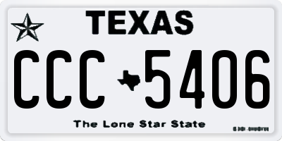 TX license plate CCC5406