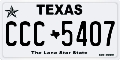 TX license plate CCC5407
