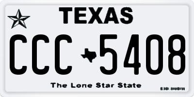 TX license plate CCC5408