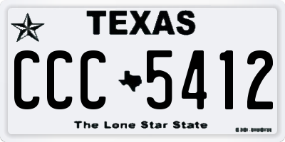 TX license plate CCC5412