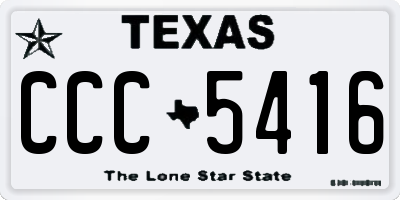 TX license plate CCC5416