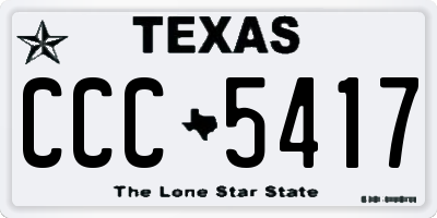 TX license plate CCC5417