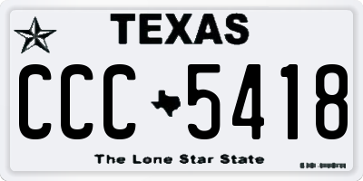 TX license plate CCC5418