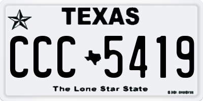 TX license plate CCC5419