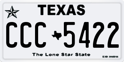 TX license plate CCC5422
