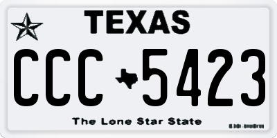 TX license plate CCC5423