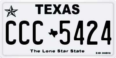 TX license plate CCC5424