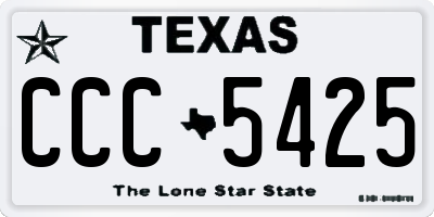 TX license plate CCC5425