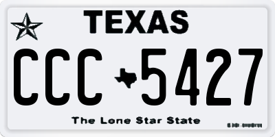 TX license plate CCC5427