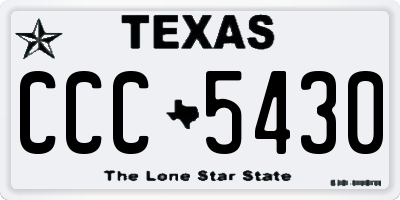 TX license plate CCC5430