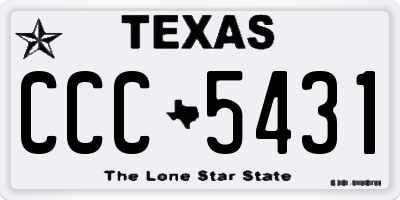 TX license plate CCC5431
